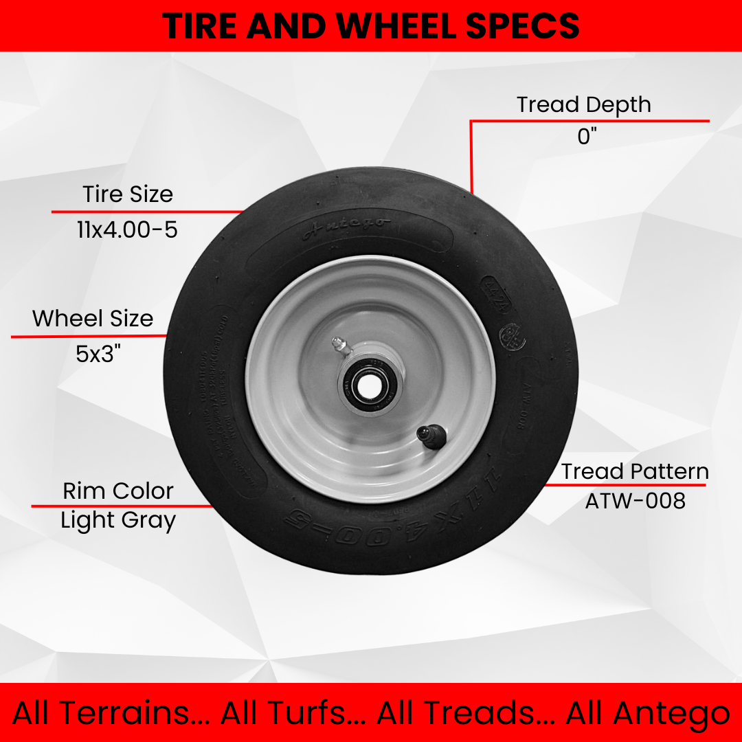 11x4.00-5 Gravely/Ariens Pneumatic Light Gray Assys - replaces 07100124 (Set of Four)