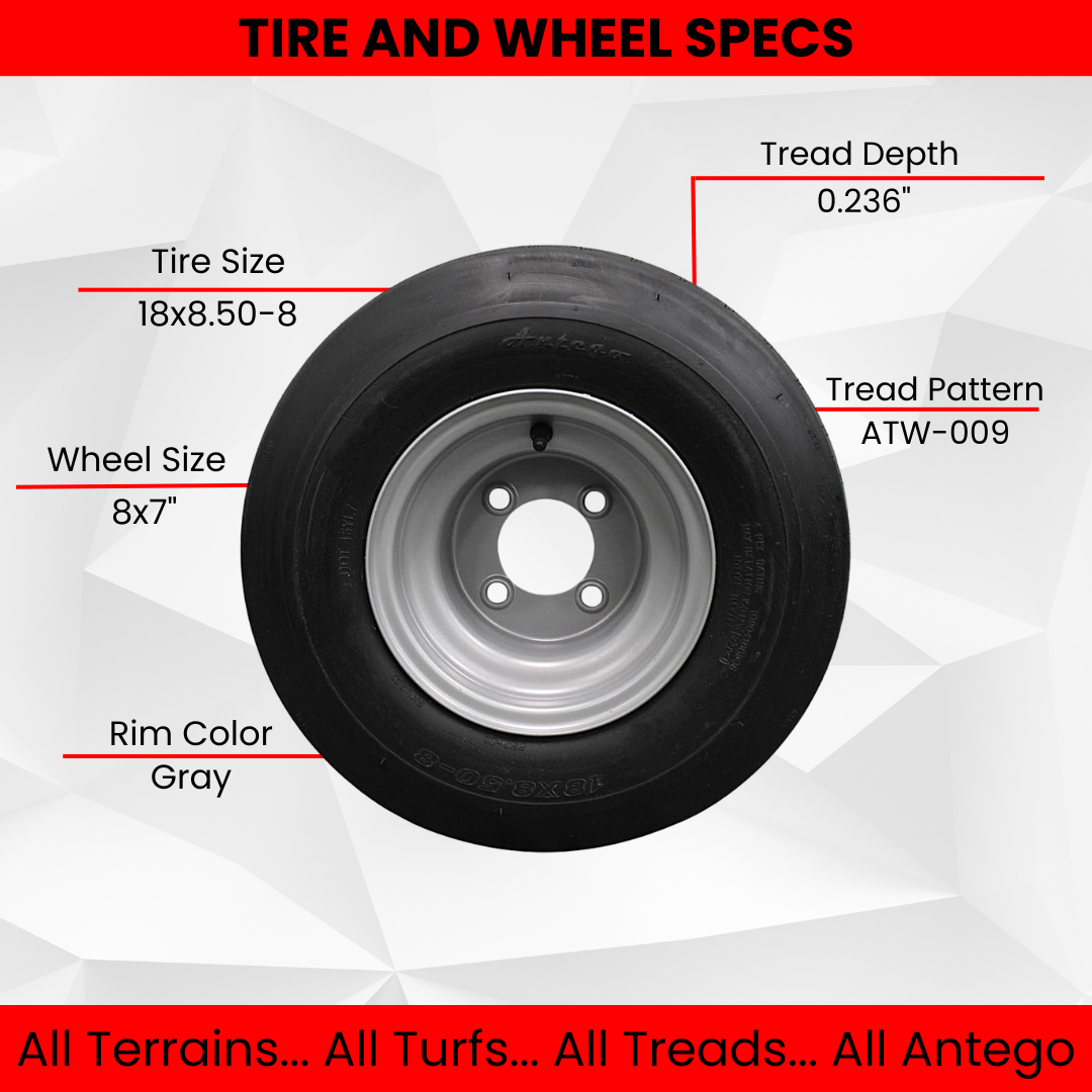 Set of Four 18x8.50-8 ATW-009 Gray Assemblies