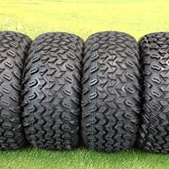 22x11.00-10 with 10x7 Fusion Glossy Black Wheels for Golf Cart (Qty: 1)