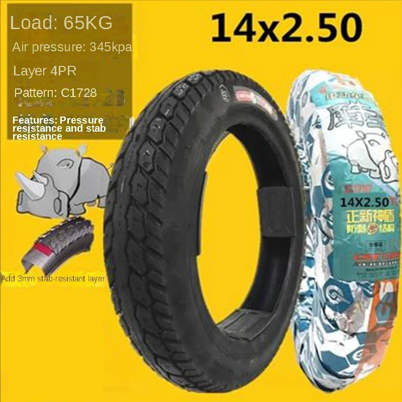CST Tubeless Tire 14x2.50 For Electric bicycle For Electric vehicle vacuum tire 14x2.5 14 inch 4PR 6PR 8PR C1685
