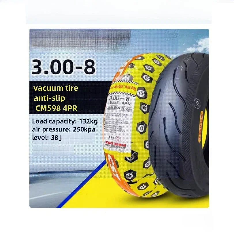 CST Tubeless 3.00-8 For electric vehicle vacuum tire CST 3.00-8 CM598 4PR 38J