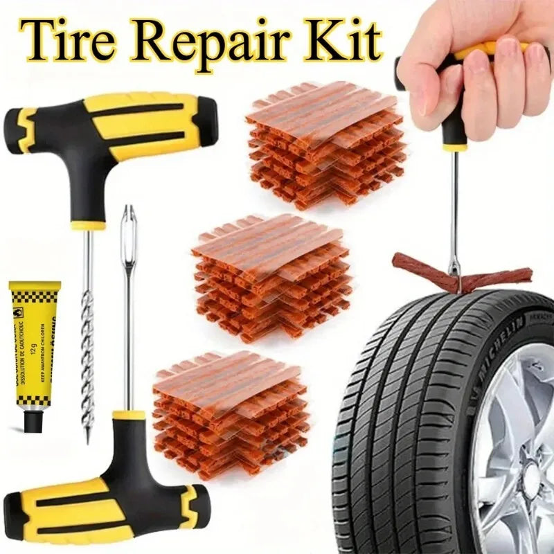 Tire Repair Kit Containing Glue Suits Bikes, Motorcycles, Cars, Trucks. Easy To Operate,Fixes Tire Damage For Safe Driving