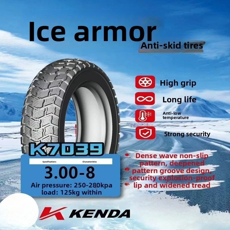 Tubeless 3.00-8 3.00-10 3.50-10 vacuum tire Kenda snow tires tricycle trolley wheelchair tires for Electric Vehicles E-Bike