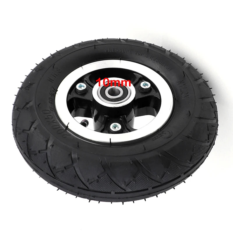 200*50 Electric Scooter Tyre With Wheel Hub 8" Scooter 200x50 Inflation Electric Vehicle Aluminium Alloy Wheel Pneumatic Tire