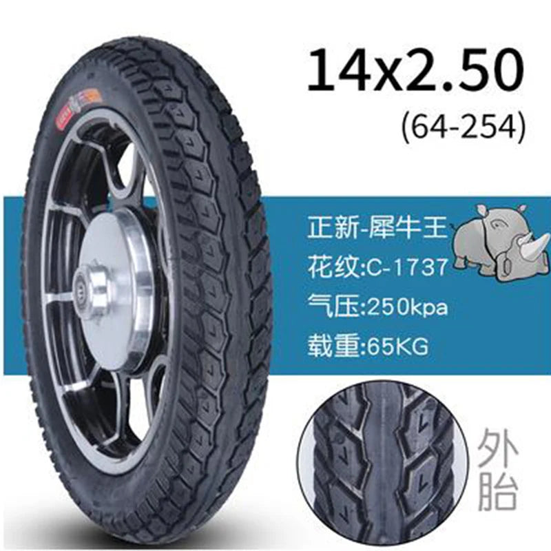 Electric Bicycle Tires 14x2.50 64-254 fits for 14 Inch Electric bicycle electric vehicle 14x2.5 inner tube Anti Puncture CST