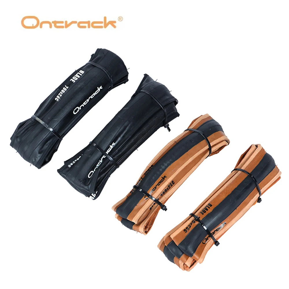 Ontrack Folded Tire Road 700X25C 28C Blade 30Tpi Skin Wall Black Road Bike Tire Bicycle Clincher Foldable Gravel Tyre