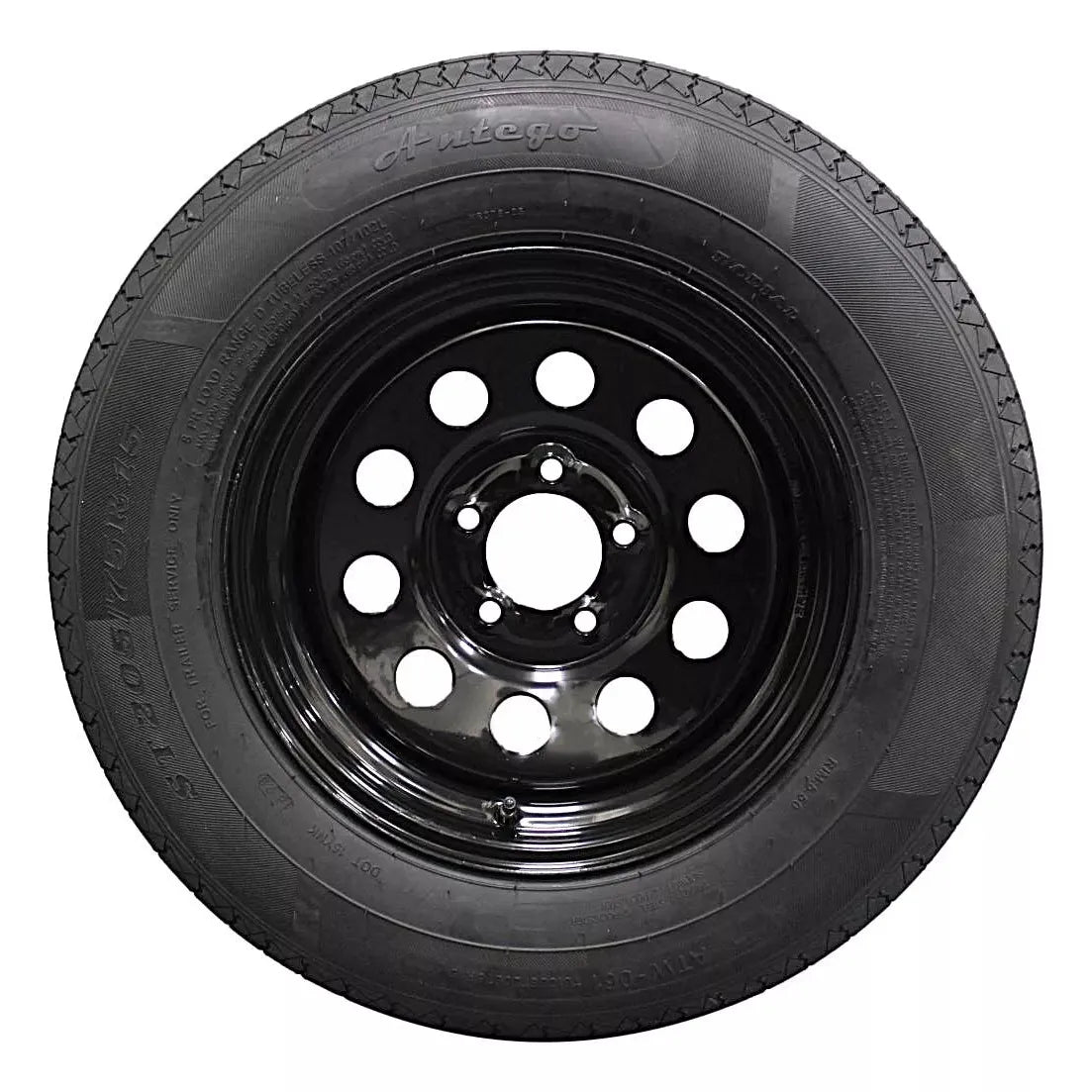(Set of 4) Antego Tire and Wheel 205/75R15 Highway Terrain – 15.0-Inch Rim, 8-Ply-Ply Strength, Load 107.0, Speed M – Heavy-Duty Trailer Tire | A15604510096108ST20575R15-B4