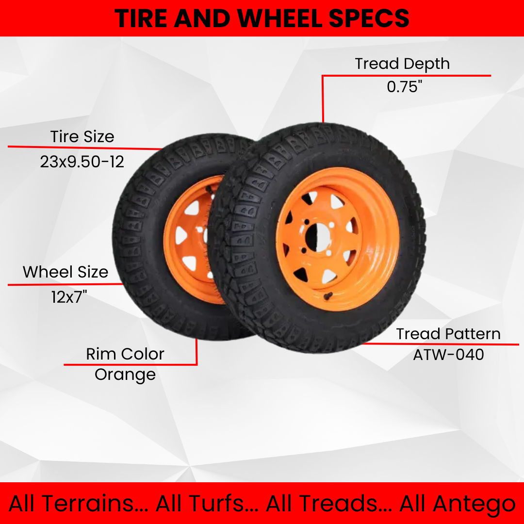 Antego Tire & Wheel (Set of 4) Scag 23x9.50-12 Cougar Tiger Cub 48” Assemblies Replaces 482044 481659 (ATW-040)