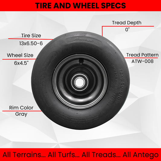 13x6.50-6 4 Ply Ariens/Gravely Tire and Wheel Assembly (Qty: 1)