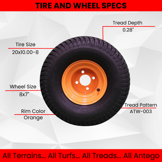 20x10.00-8 Tire & Wheel Set for Scag
