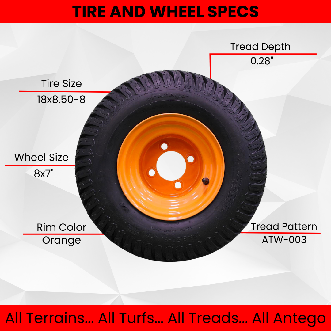 18x8.50-8 Scag SWZT Walk-behind 48” 52” 61” Rear Wheel Assemblies - Replaces 481867 (Set of 2)