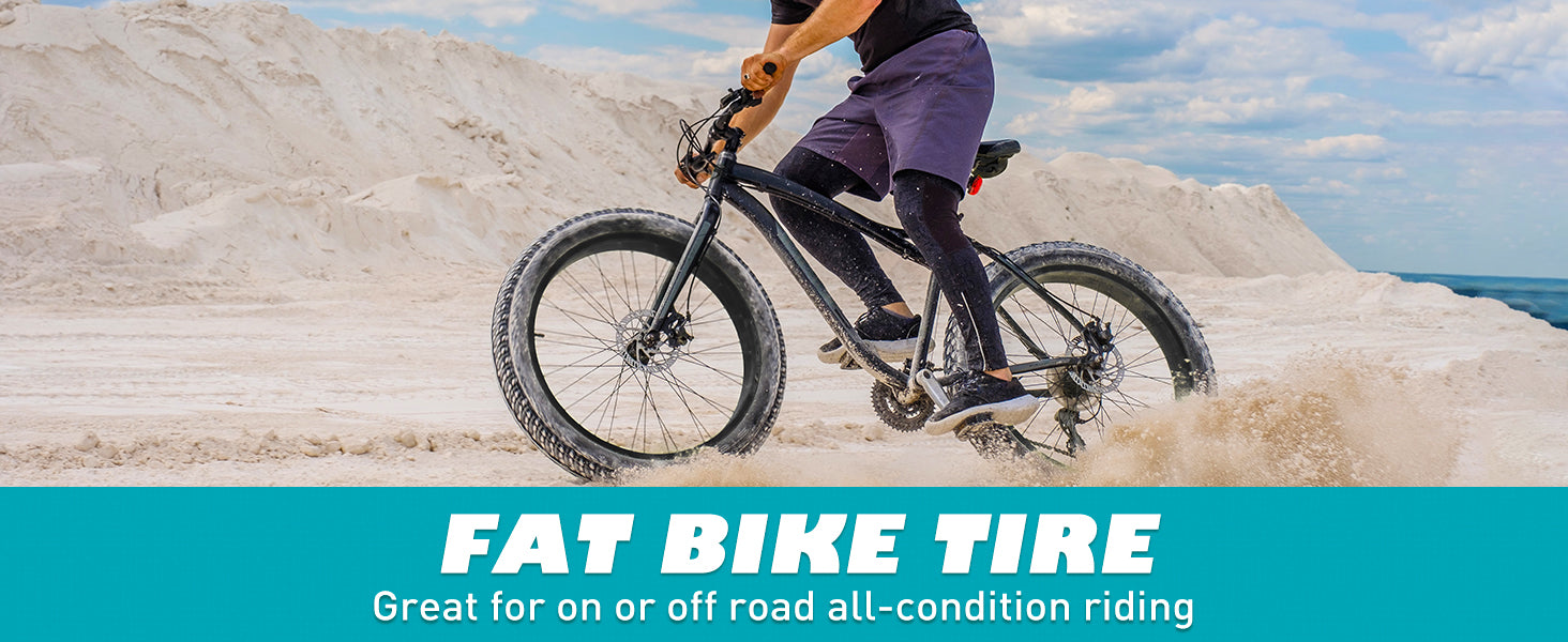 ZUKKA Fat Bike Tire 26" x3" (70-559) Compatible Replacement Bicycle Tire for Mountain Snow and Beach Bike