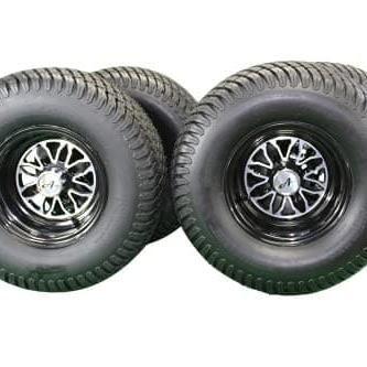 22x11.00-10 Turf tire with 10x7 Fusion Wheels for Golf Cart (Set of 4)