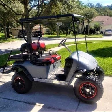 23x10.50-12 Glossy Black/Red Aluminum Golf Tire Wheel Assembly (Qty: 1)