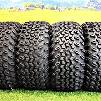 23x10.50-12 Glossy Black/Red Aluminum Golf Tire Wheel Assembly (Qty: 1)