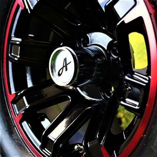 23x10.50-12 Glossy Black/Red Aluminum Golf Tire Wheel Assembly (Qty: 1)