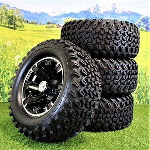 23X10.50-12 with 12x6 Black Aluminum Wheel and Tire Assembly for Golf Cart (Qty: 1)