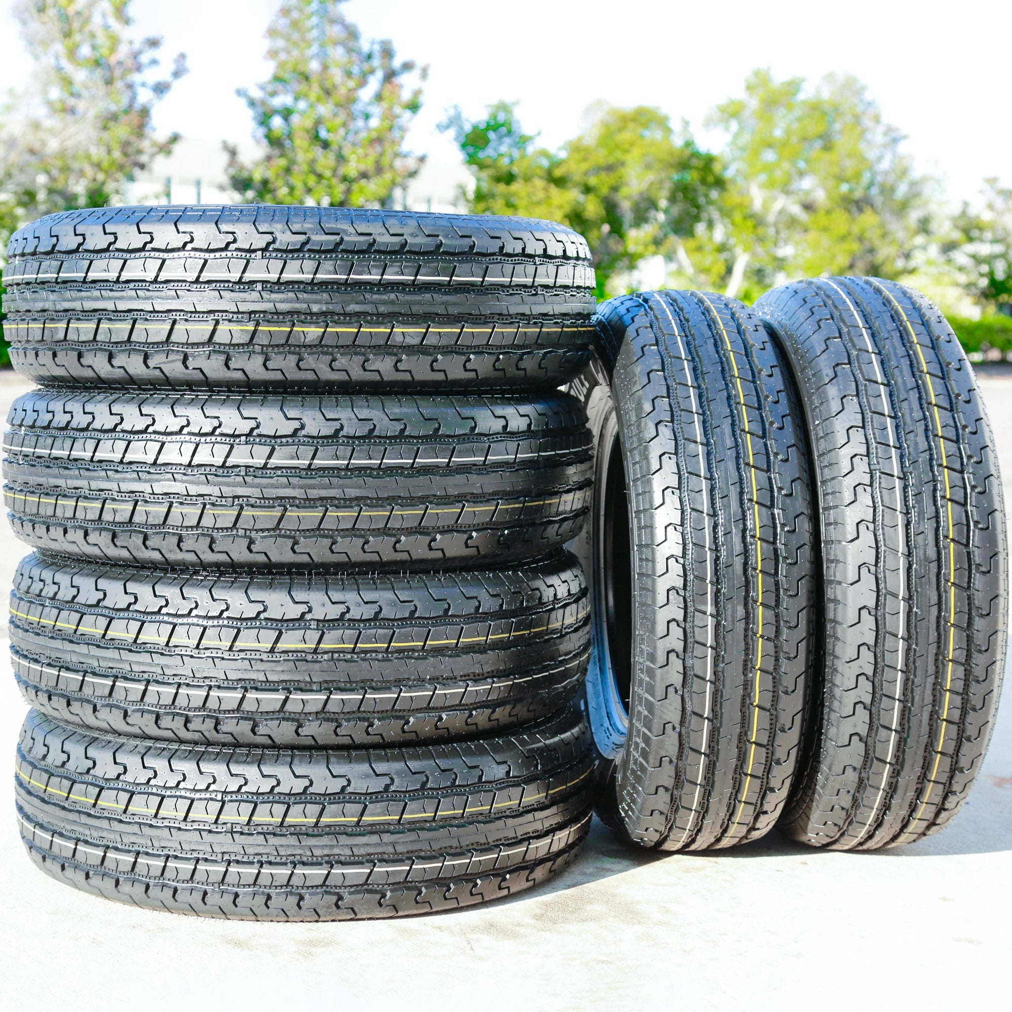 6 Tires Roundrule ST Hikee Semi Steel ST 235/80R16 Load F 12 Ply Trailer