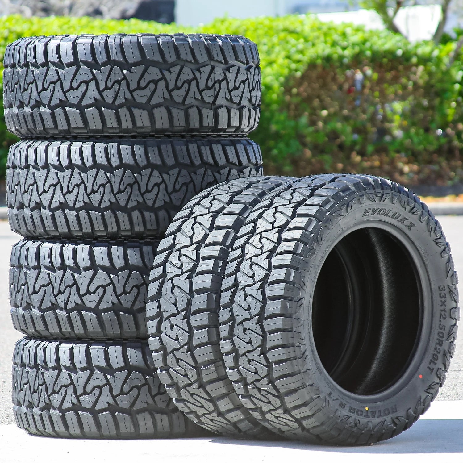 6 Tires Evoluxx Rotator R/T LT 33X12.50R20 Load F 12 Ply RT Rugged Terrain