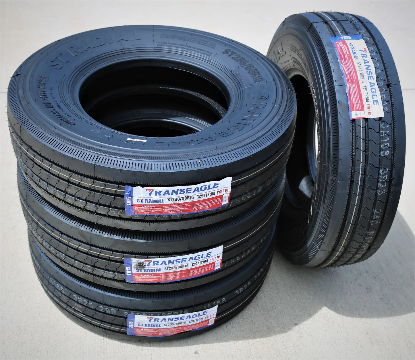 6 Tires Transeagle All Steel ST Radial ST 235/80R16 Load G 14 Ply Trailer