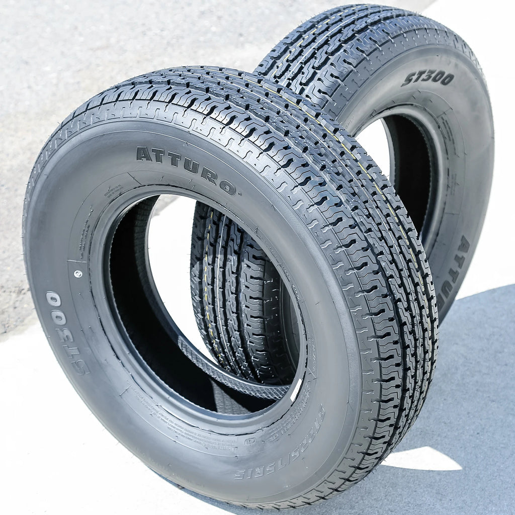 2 Tires Atturo ST300 Steel Belted ST 225/75R15 Load F 12 Ply Trailer