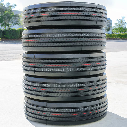 5 Tires Roundrule Xtra All Steel ST 235/85R16 Load H 16 Ply Trailer