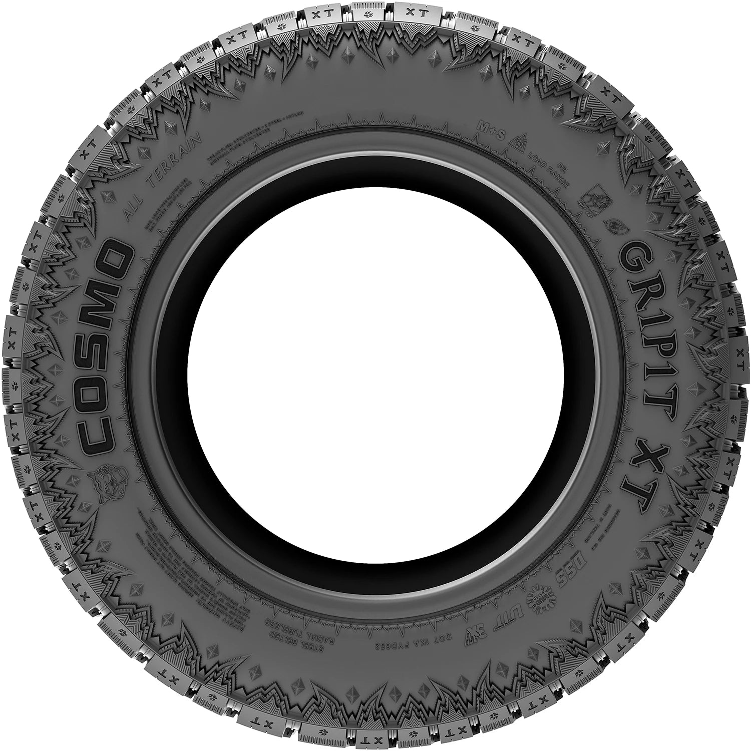 Tire Cosmo Gripit XT LT 33X12.50R20 Load F 12 Ply X/T Extreme Terrain