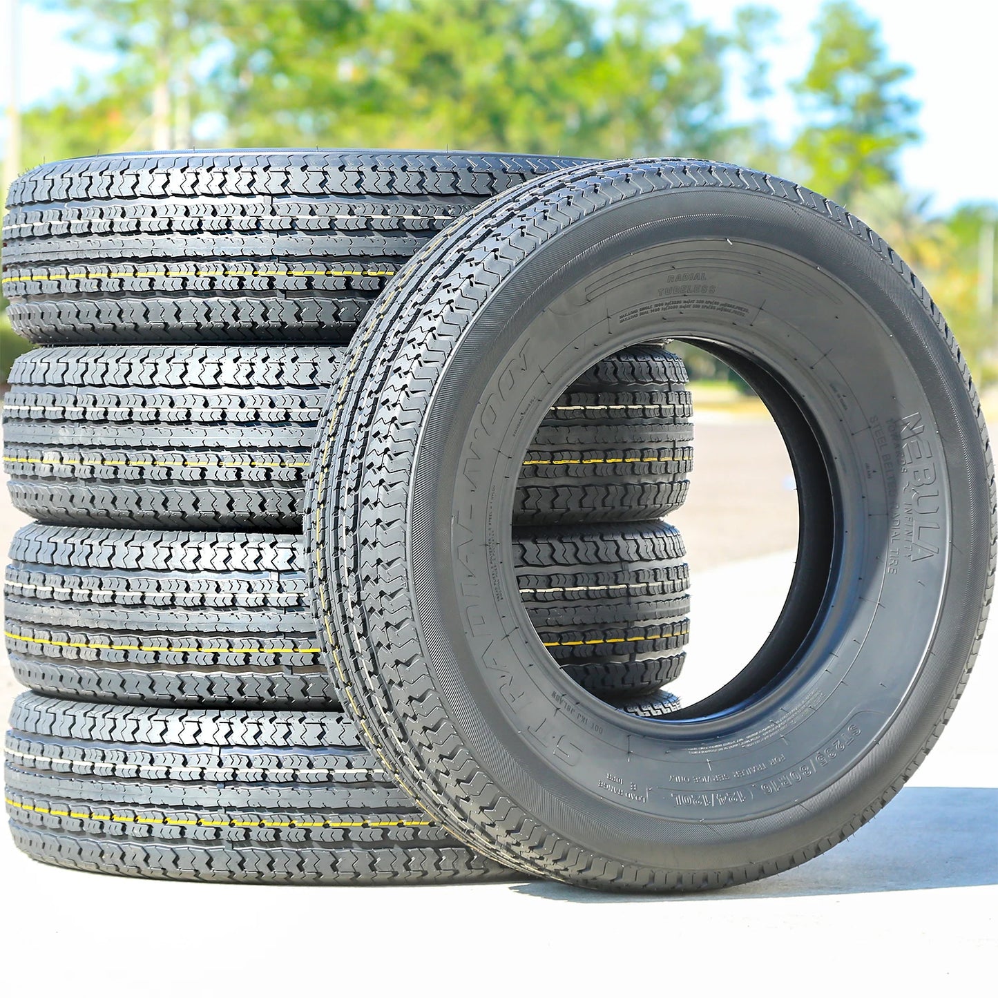 5 Tires Nebula ST Radial N' 001 Semi-Steel ST 235/80R16 Load E 10 Ply Trailer
