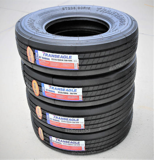 4 Tires Transeagle All Steel ST Radial ST 235/80R16 Load H 16 Ply Trailer
