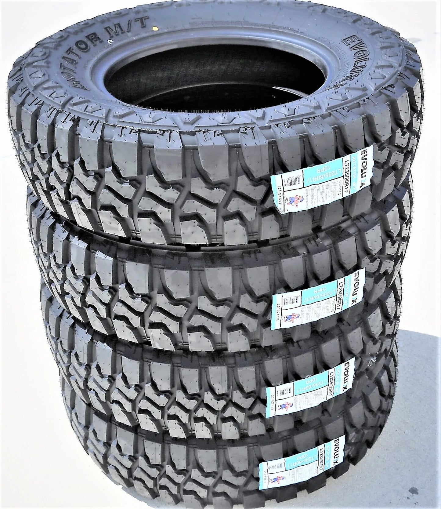2 Tires Evoluxx Rotator M/T LT 235/80R17 Load E 10 Ply MT Mud