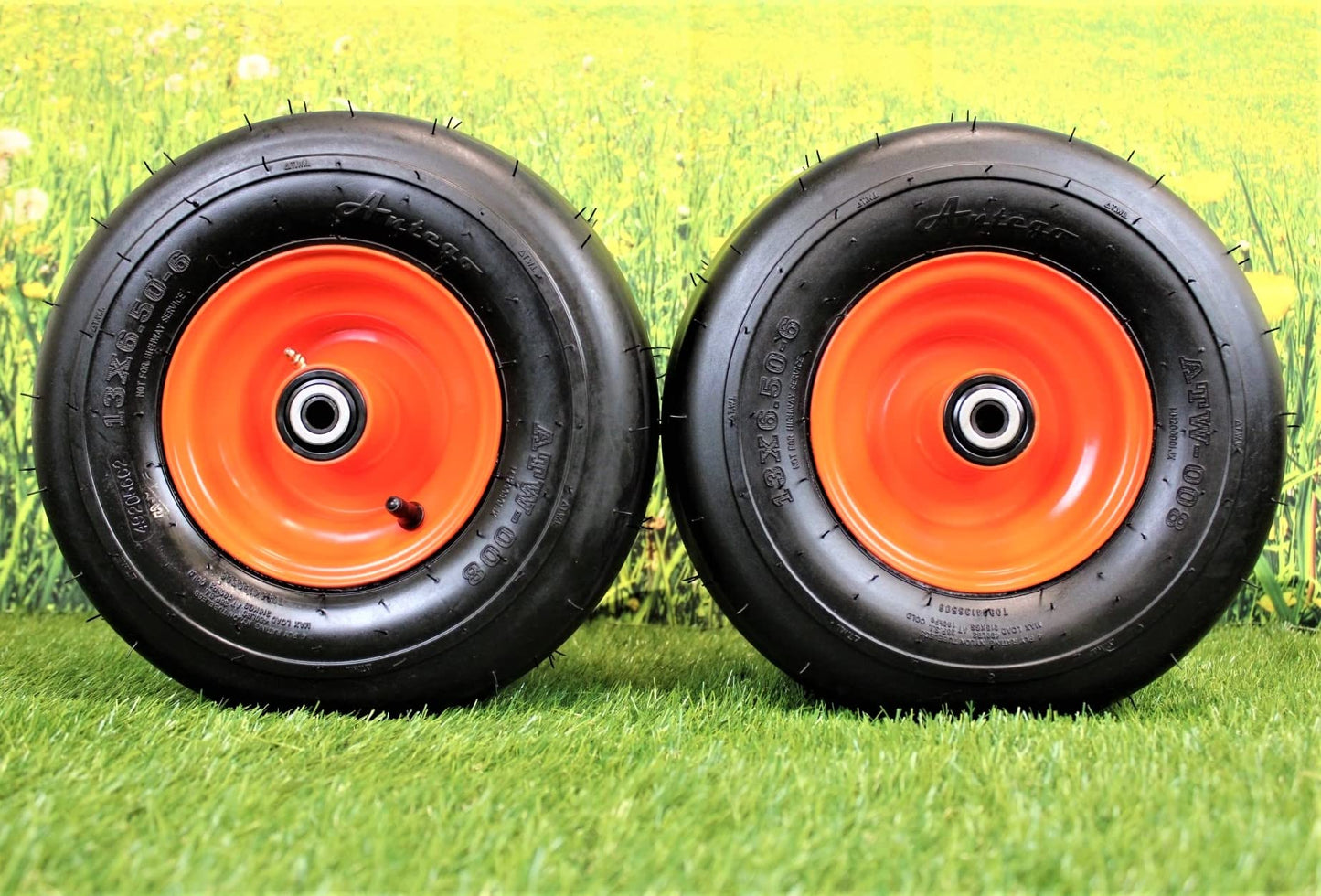 13x6.50-6 Bad Boy Pneumatic Orange Assemblies.  Replaces 022-2006-00 .  (Set of 2)