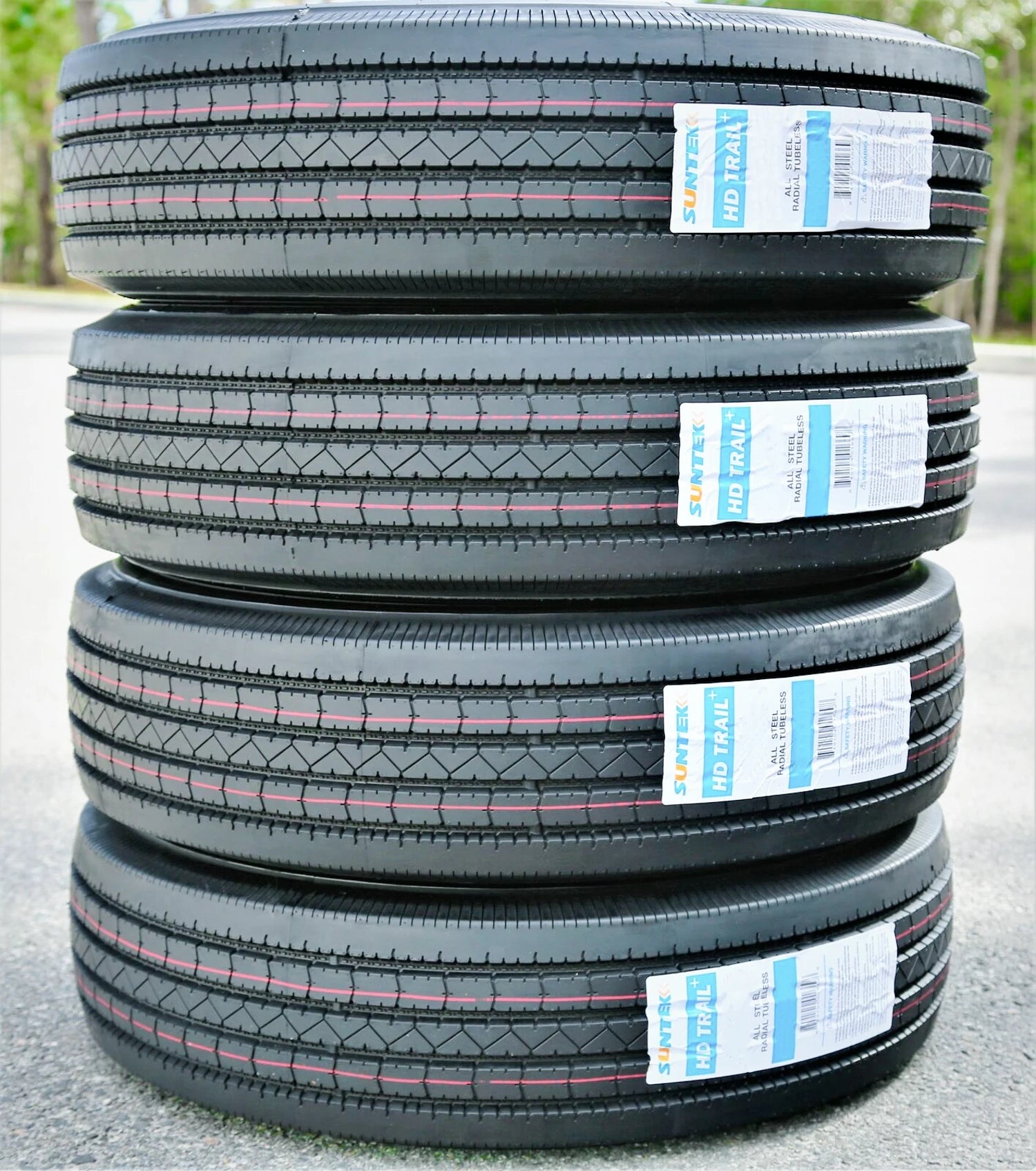 4 Tires Suntek HD Trail + All Steel ST 225/75R15 Load G 14 Ply Trailer