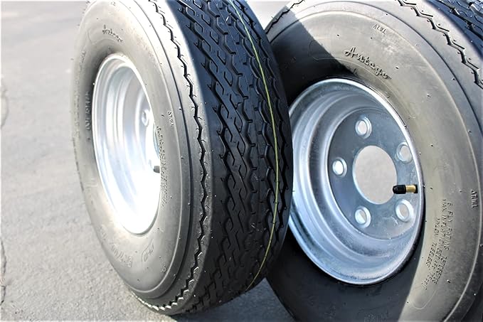 2-Pack Antego Trailer Tire On Rim 570-8 5.70-8 Load C 5 Lug Galvanized Wheel