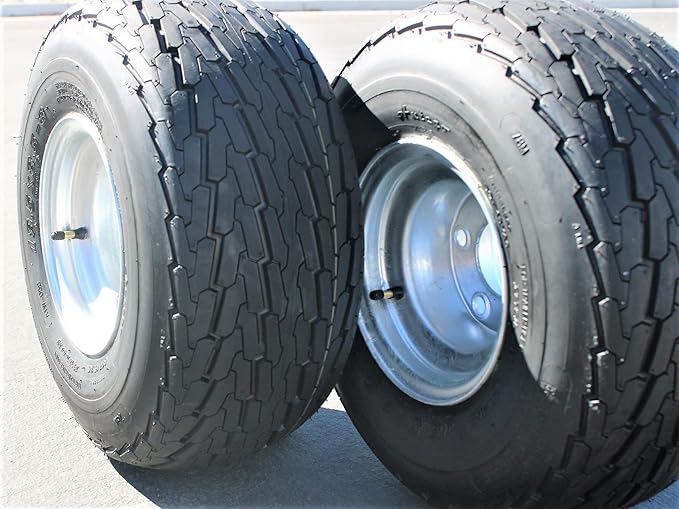 Antego 5-hole 8" x 7" Set of 2 Galvanized Trailer Wheel & Tire 215/60-8 (18.5x8.50-8)