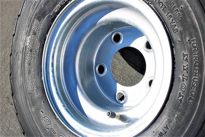 Antego 5-hole 8" x 7" Set of 2 Galvanized Trailer Wheel & Tire 215/60-8 (18.5x8.50-8)
