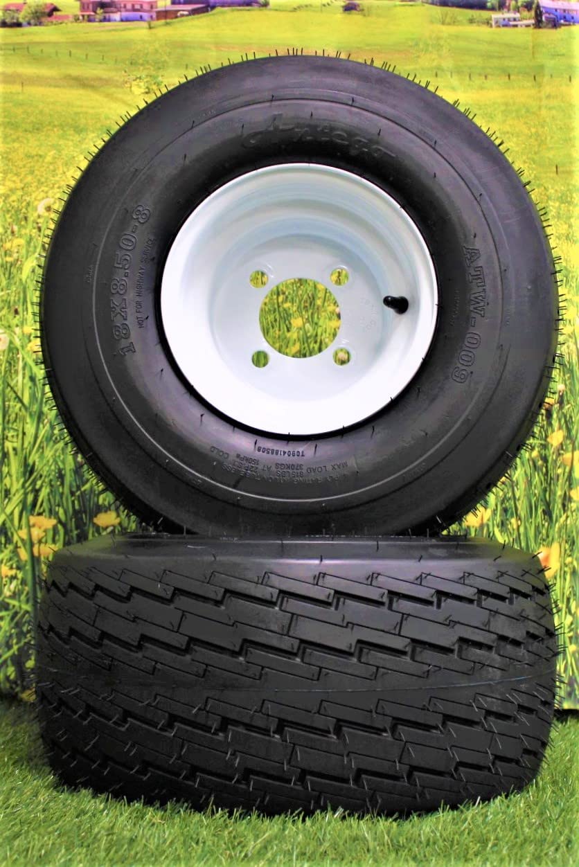 18x8.50-8 White Wheel Assembly Set