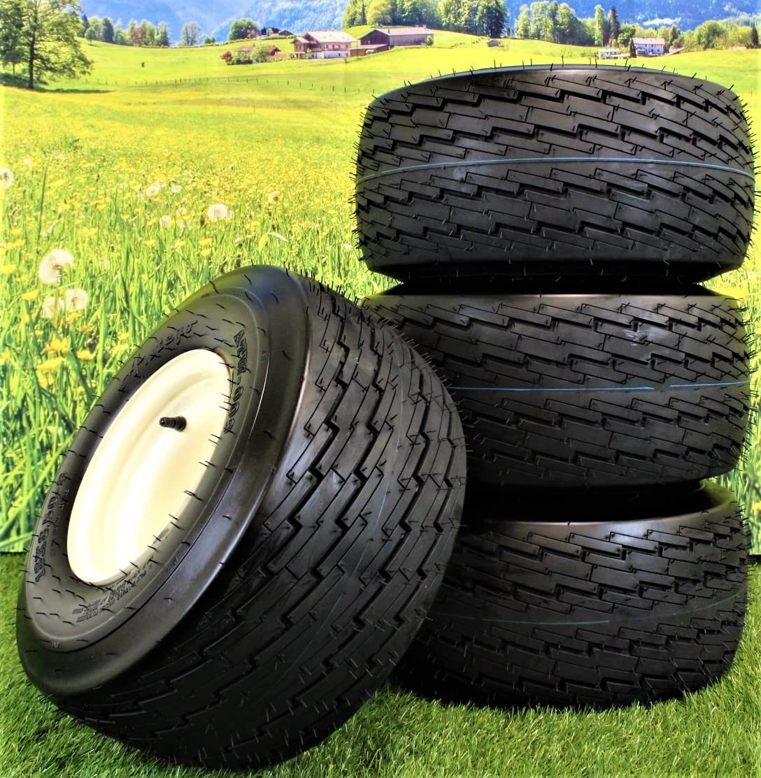 Set of Four 18x8.50-8 Tan Wheel Assemblies