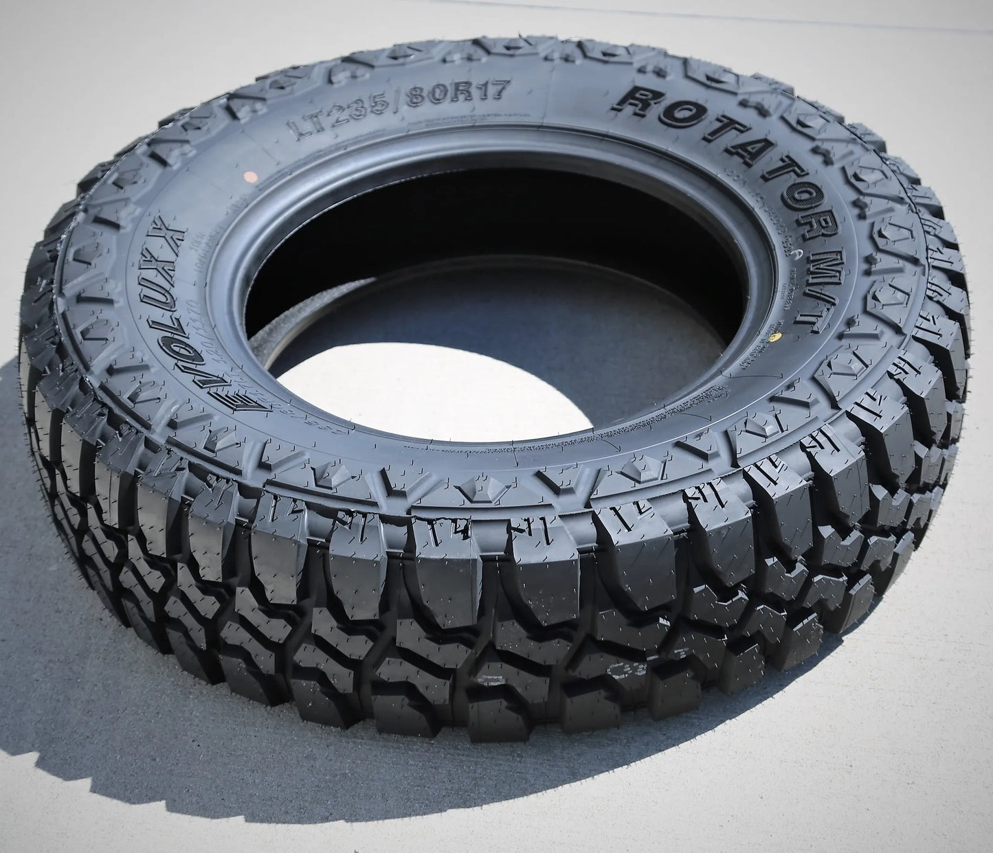 5 Tires Evoluxx Rotator M/T LT 235/80R17 Load E 10 Ply MT Mud