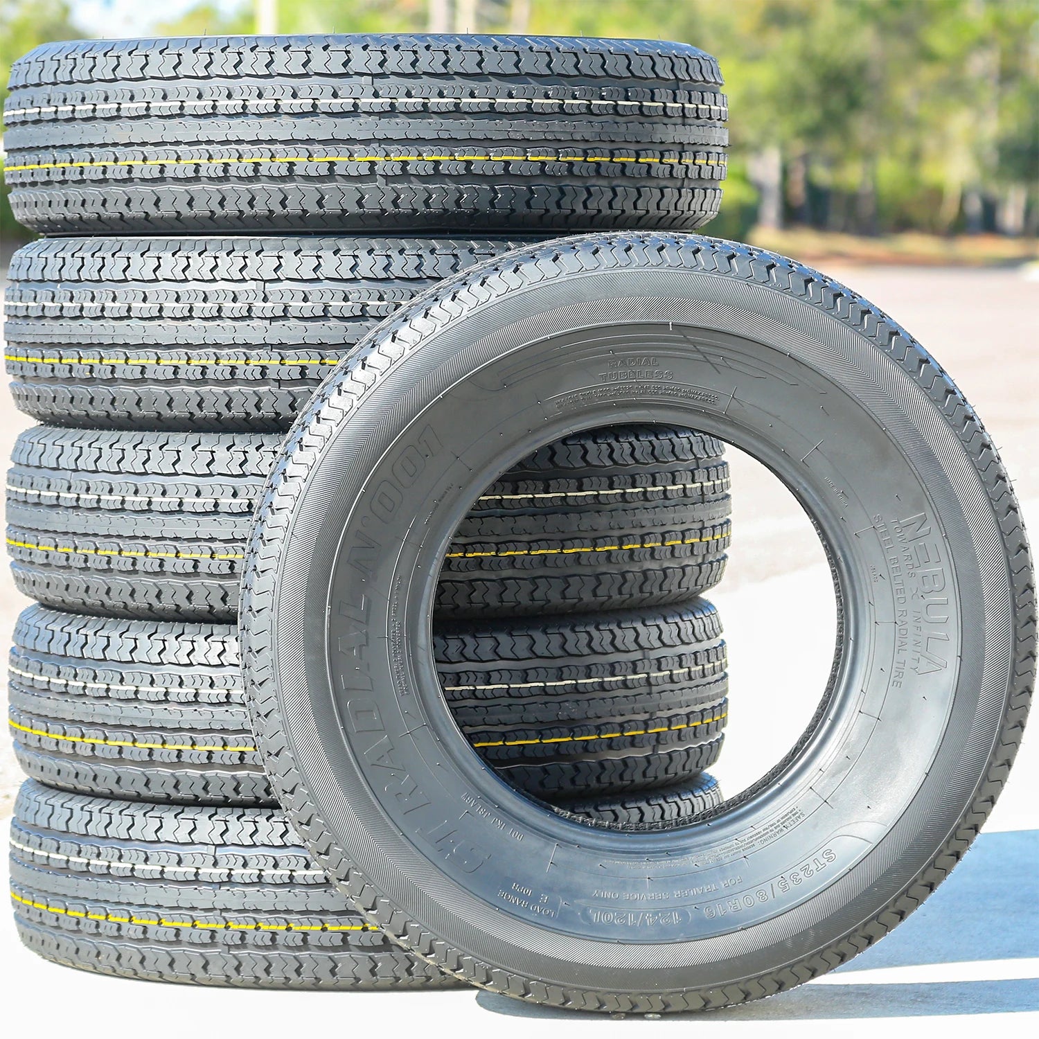 6 Tires Nebula ST Radial N' 001 Semi-Steel ST 235/80R16 Load E 10 Ply Trailer