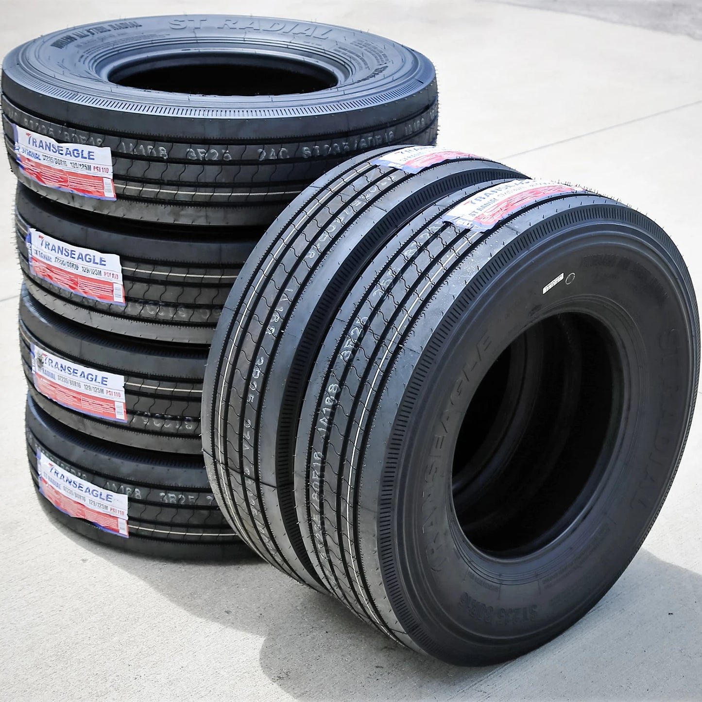 6 Tires Transeagle All Steel ST Radial ST 235/80R16 Load G 14 Ply Trailer