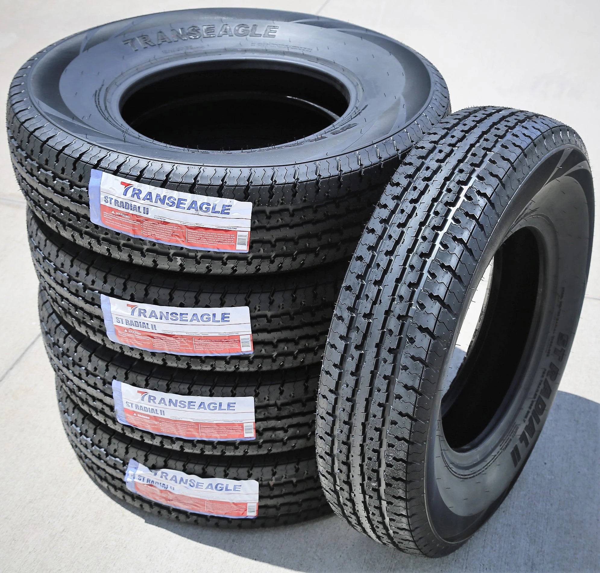 5 Transeagle ST Radial II Steel Belted ST 215/75R14 Load D 8 Ply Trailer Tires
