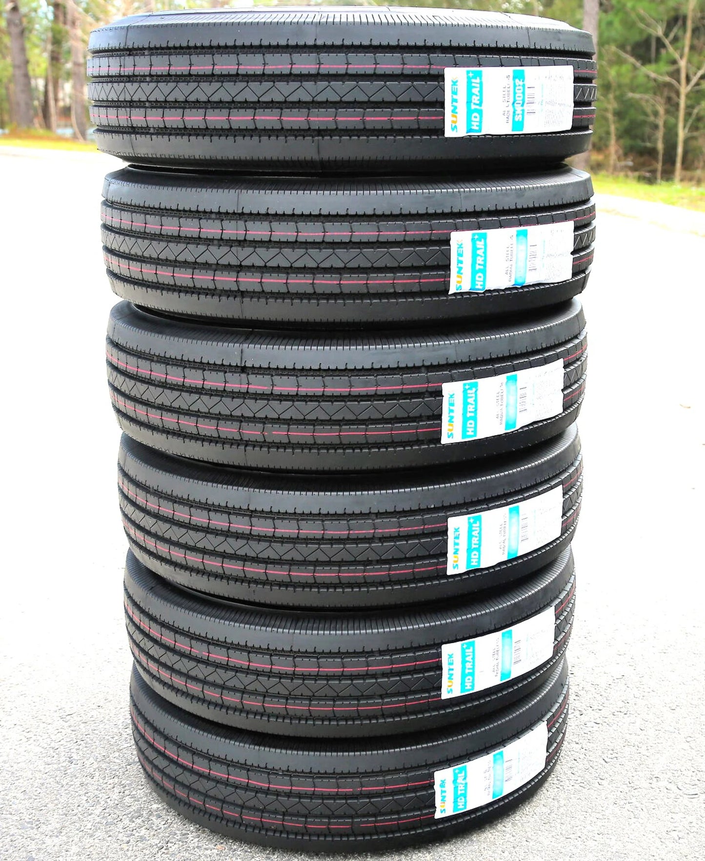 2 New Suntek HD Trail + All Steel ST 235/85R16 Load G 14 Ply Trailer Tires
