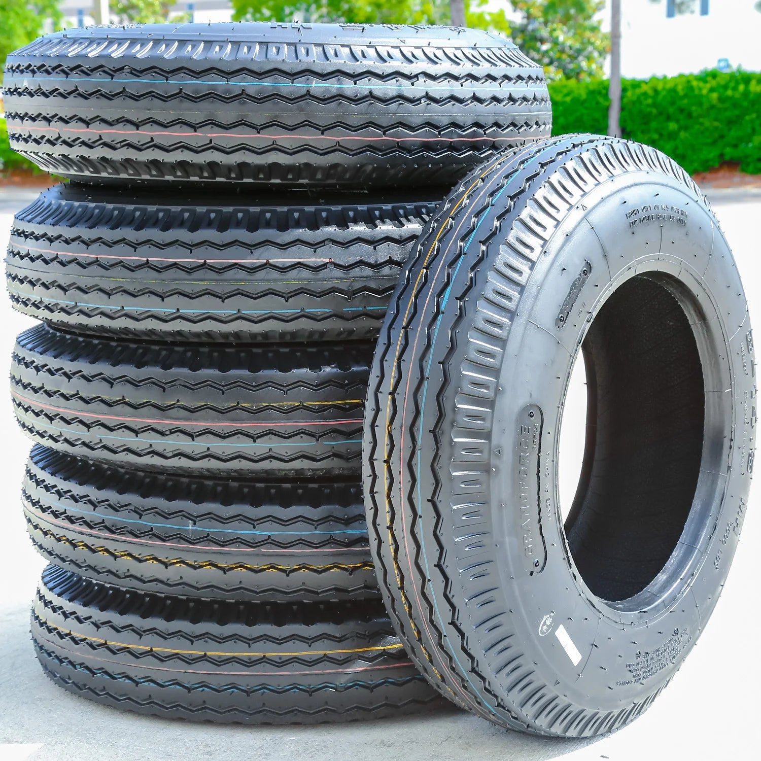 6 Tires Grandforce GF704 ST 8-14.5 Load G 14 Ply Mobile Home Trailer