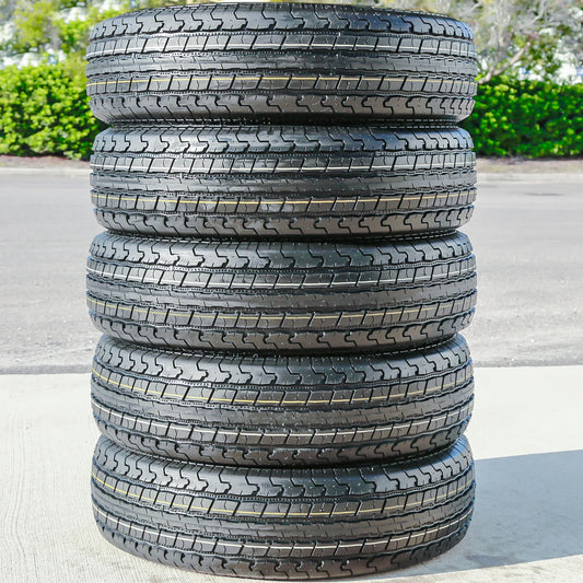 5 Tires Roundrule ST Hikee Semi-Steel ST 215/75R14 Load D 8 Ply Trailer