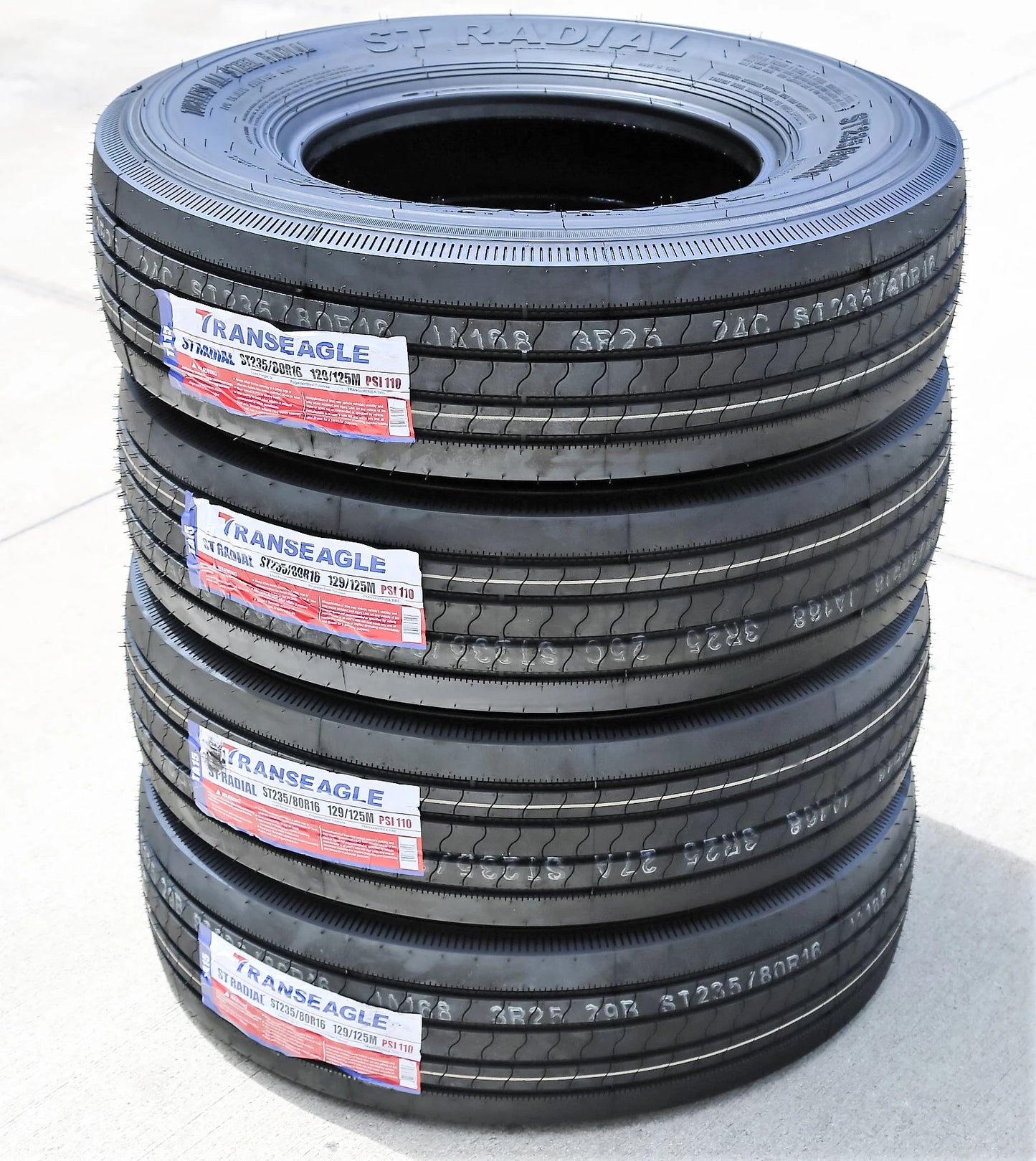 5 Tires Transeagle All Steel ST Radial ST 235/80R16 Load G 14 Ply Trailer