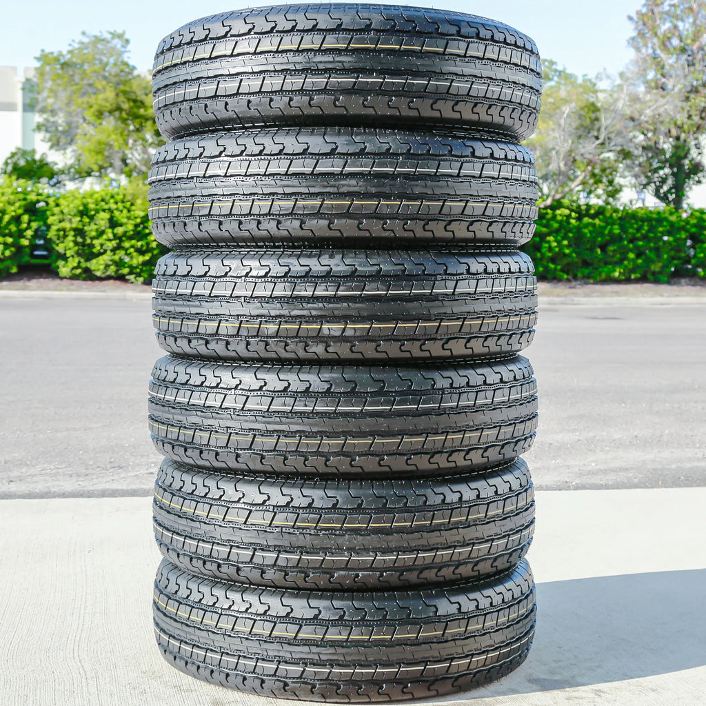 6 Tires Roundrule ST Hikee Semi Steel ST 235/80R16 Load F 12 Ply Trailer