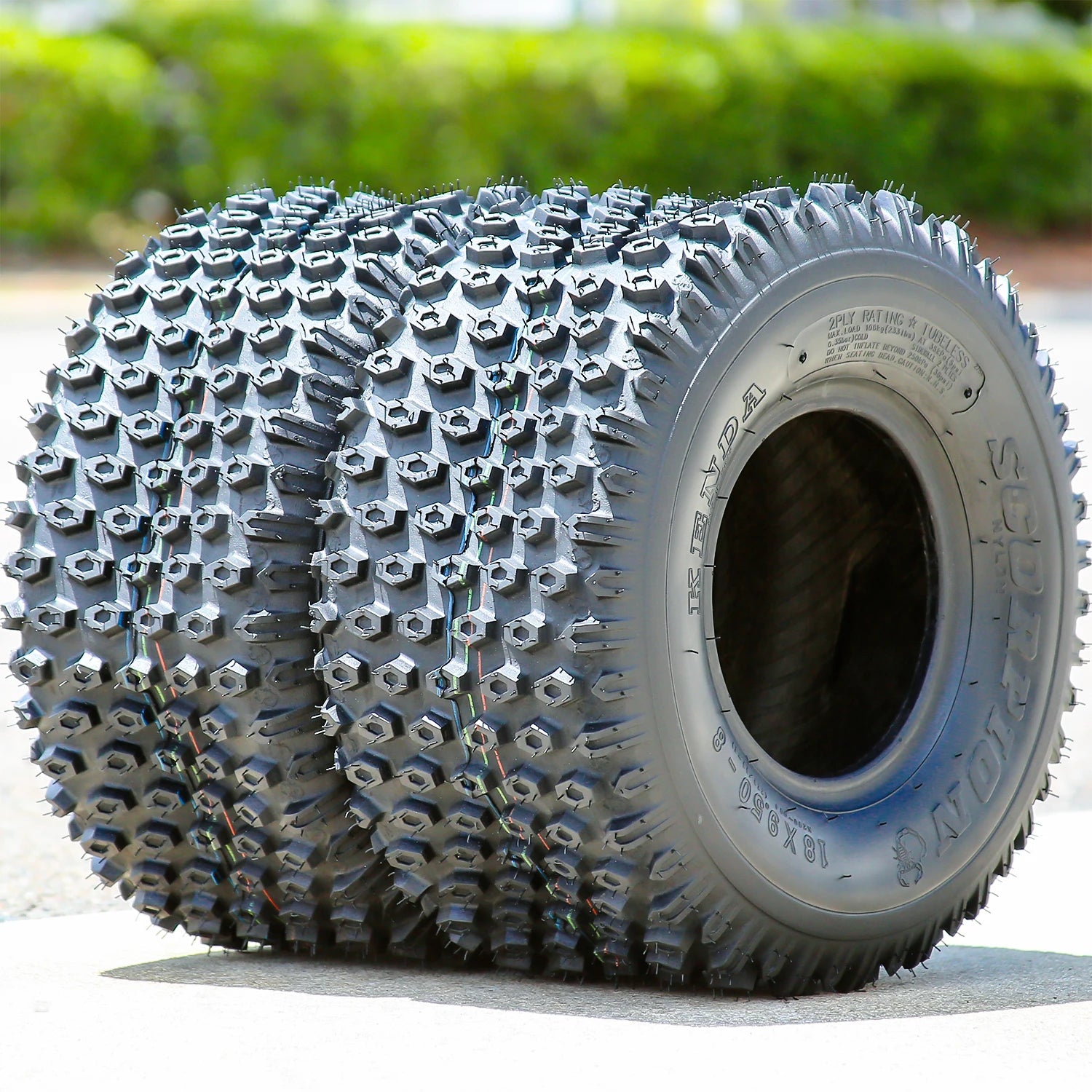 2 Tires Kenda Scorpion Rear 18x9.5-8 18x9.5x8 30F 2 Ply AT A/T ATV UTV