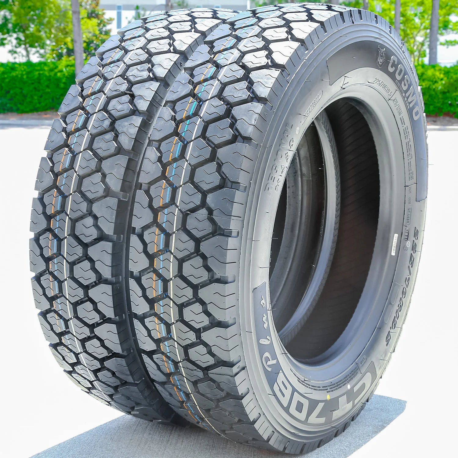 2 Tires Cosmo CT706 Plus 225/70R19.5 Load G 14 Ply Drive Commercial