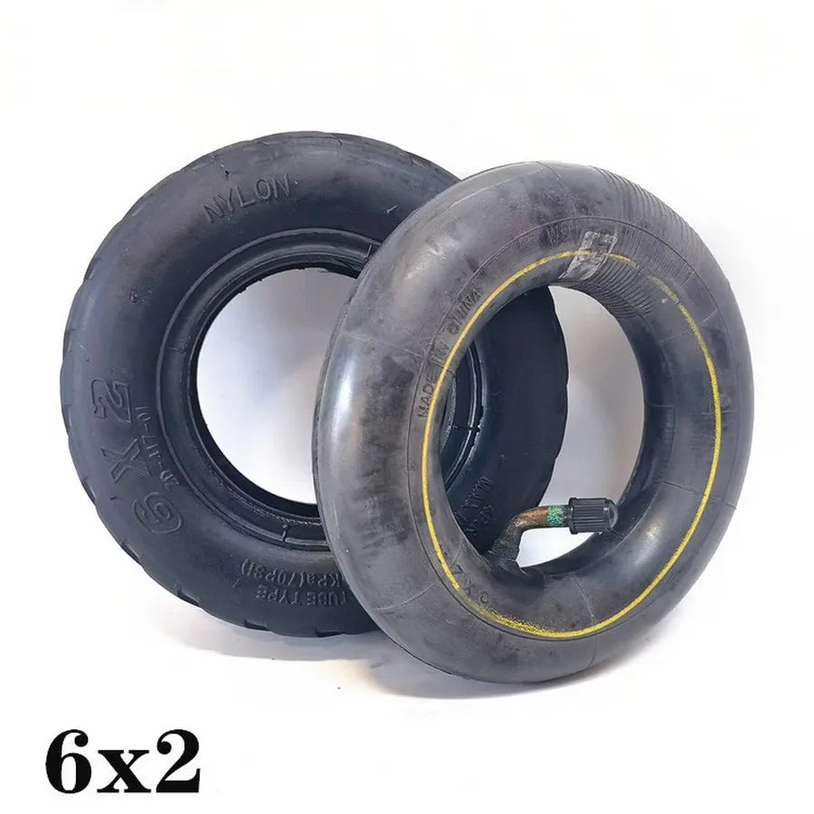 6 Inch 6X2 Wheel Set Out Tire And Inner Tube For Electric Scooter Wheel Chair Truck  6" Tire Tyre Pneumatic Trolley Cart  F0
