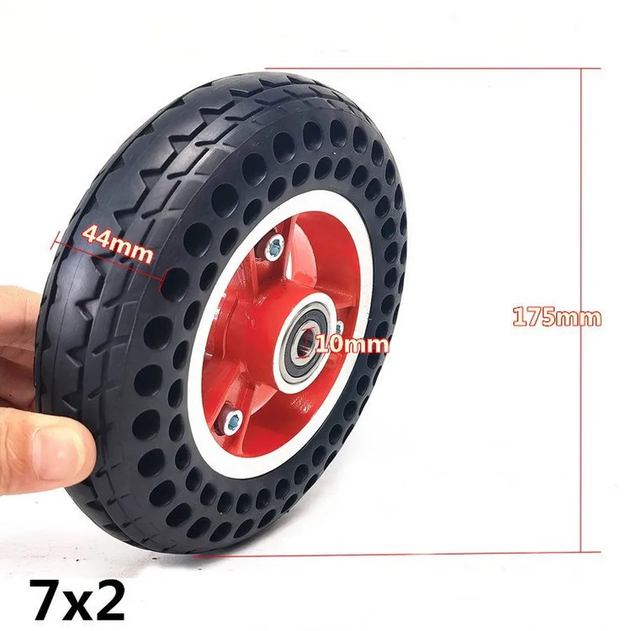 7 Inch 7x2 Hollow Tire Wheel For Electric Scooter Aluminum Alloy Hub E-Scooter Wheel Chair Truck Pneumatic Trolley Cart  Wheel